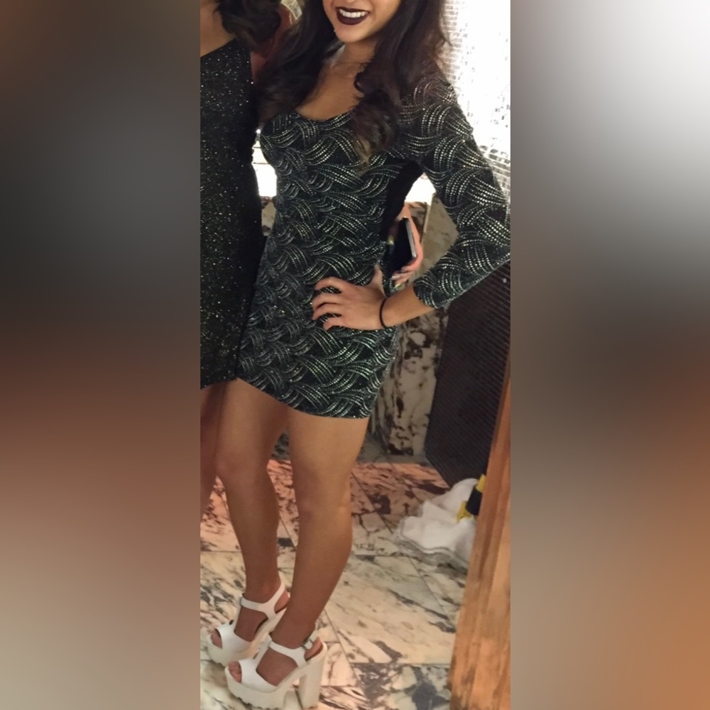 Foreign Exchange Glitter Sparkle Mini Dress